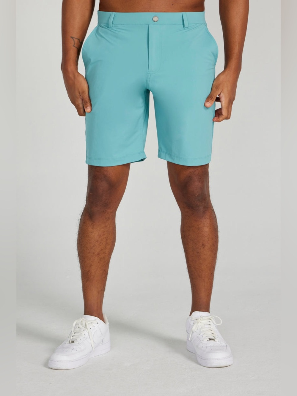Redvanly Hanover Pull On Golf Short 9" Inseam Large Rainforest Blue Preppy